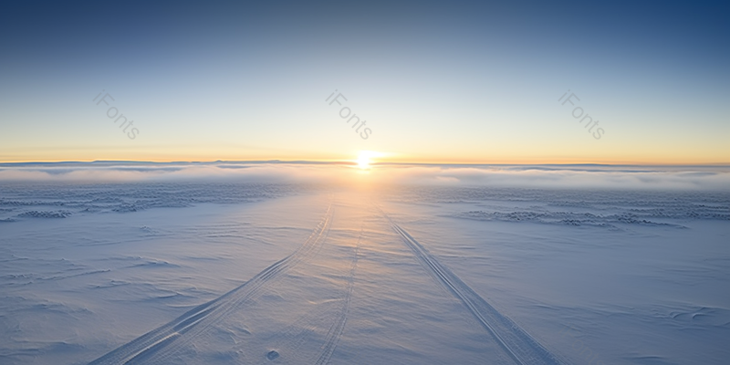 雪路上雾和日落,高清,摄影图,摄影图片,图片大全,摄影图免费下载